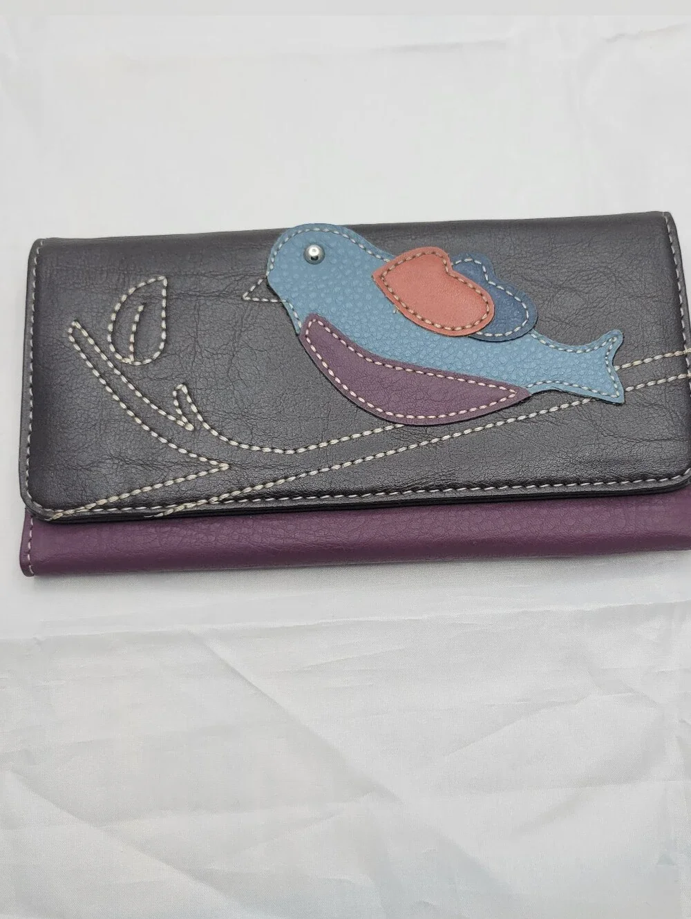 Relic Brown & Purple Women's Wallet with Bird
